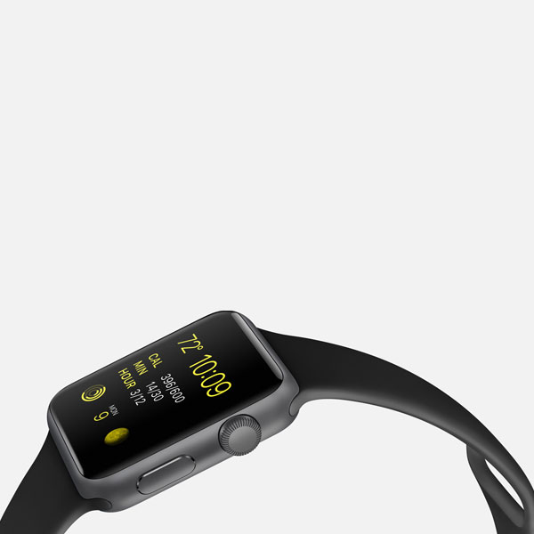 عکس ساعت اپل بدنه آلومینیوم خاکستری بند اسپرت مشکی 38 میلیمتر، عکس Apple Watch Watch Gray Aluminum Case Black Sport Band 38mm