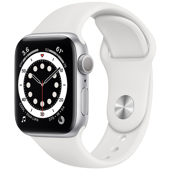 تصاویر ساعت اپل سری 6 جی پی اس بدنه آلومینیم نقره ای و بند اسپرت سفید 40 میلیمتر، تصاویر Apple Watch Series 6 GPS Silver Aluminum Case with White Sport Band 40mm