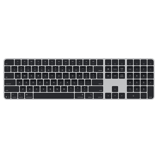تصاویر مجیک کیبورد نامریک با تاچ آیدی رنگ مشکی، تصاویر Magic Keyboard with Touch ID and Numeric Keypad USB-C Black MXK83