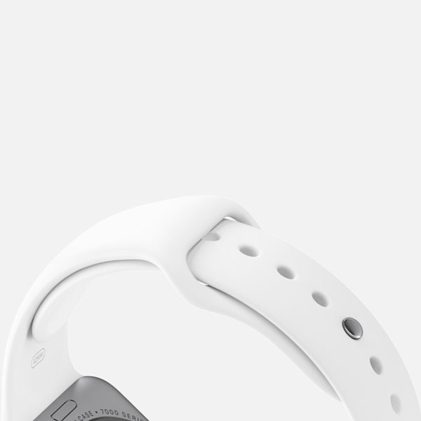 گالری ساعت اپل Apple Watch Watch Silver Aluminum Case White Sport Band 42mm، گالری ساعت اپل بدنه آلومینیوم نقره ای بند اسپرت سفید 42 میلیمتر
