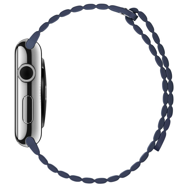 عکس ساعت اپل Apple Watch Watch Stainless Steel Case Bright Blue Leather loop 42mm، عکس ساعت اپل بدنه استیل بند آبی چرم لوپ 42 میلیمتر