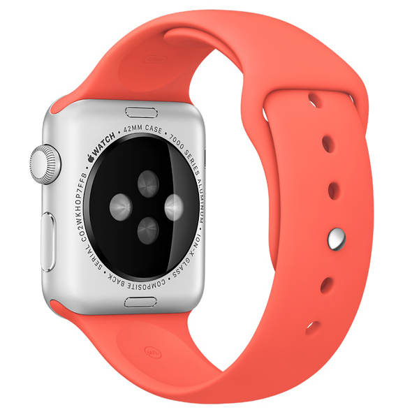 آلبوم ساعت اپل بدنه آلومینیوم نقره ای بند اسپرت صورتی 42 میلیمتر، آلبوم Apple Watch Watch Silver Aluminum Case Pink Sport Band 42mm