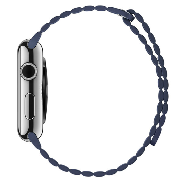 ویدیو ساعت اپل Apple Watch Watch Stainless Steel Case Midnight Blue Leather loop 42mm، ویدیو ساعت اپل بدنه استیل بند آبی تیره چرم لوپ 42 میلیمتر