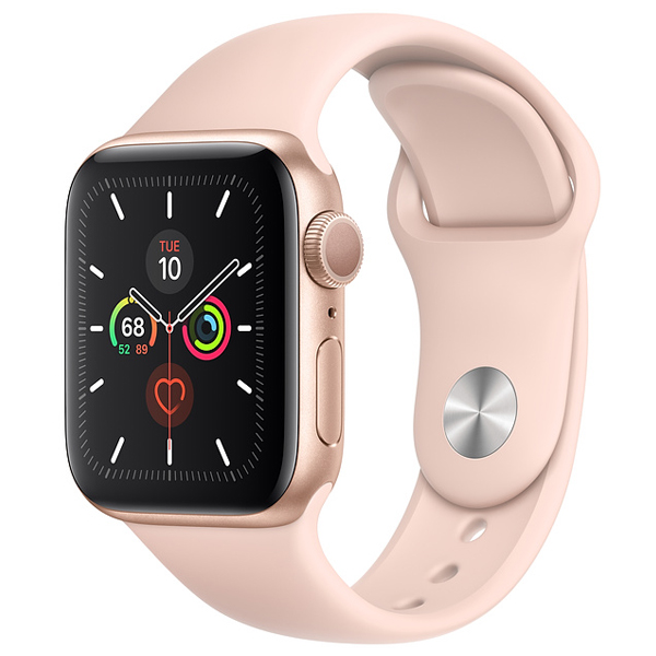 تصاویر ساعت اپل سری 5 جی پی اس بدنه آلومینیوم طلایی و بند اسپرت صورتی 40 میلیمتر، تصاویر Apple Watch Series 5 GPS Gold Aluminum Case with Pink Sand Sport Band 40 mm