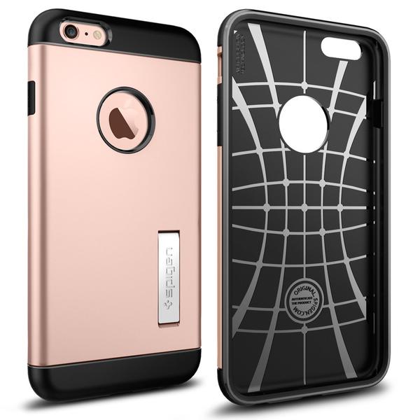 عکس iPhone 6s Plus /6 Plus Case Spigen Slim Armor Rose Gold، عکس قاب اسپیگن مدل Slim Armor رز گلد مناسب برای آیفون 6 پلاس و 6 اس پلاس