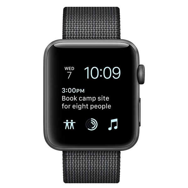 عکس ساعت اپل سری 2 Apple Watch Series 2 Space Gray Aluminum Case with Black Woven Nylon 38 mm، عکس ساعت اپل سری 2 بدنه آلومینیوم خاکستری و بند نایلون مشکی 38 میلیمتر