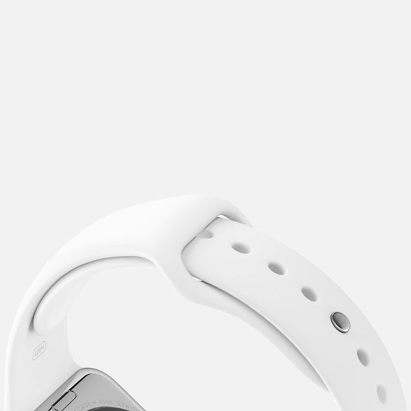 گالری ساعت اپل Apple Watch Watch Stainless Steel Case with White Sport Band 42mm، گالری ساعت اپل بدنه استیل بند اسپرت سفید 42 میلیمتر