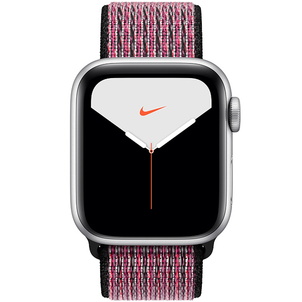 عکس ساعت اپل سری 5 نایکی پلاس Apple Watch Series 5 Nike + Space Gray Aluminum Case with Pink Blast/True Berr Nike Sport Loop44mm، عکس ساعت اپل سری 5 نایکی پلاس بدنه خاکستری و بند نایکی اسپرت لوپ 44 میلیمتر Pink Blast/True Berry