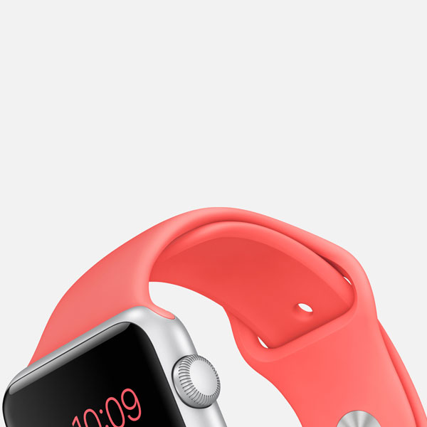 آلبوم ساعت اپل Apple Watch Watch Silver Aluminum Case Pink Sport Band 38mm، آلبوم ساعت اپل بدنه آلومینیوم نقره ای بند اسپرت صورتی 38 میلیمتر