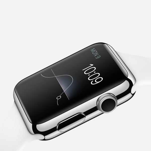 عکس ساعت اپل بدنه استیل بند اسپرت سفید 42 میلیمتر، عکس Apple Watch Watch Stainless Steel Case with White Sport Band 42mm