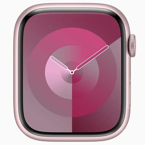 گالری ساعت اپل سری 9 بدنه آلومینیومی صورتی و بند اسپرت صورتی 45 میلیمتر، گالری Apple Watch Series 9 Pink Aluminum Case with Light Pink Sport Band 45mm