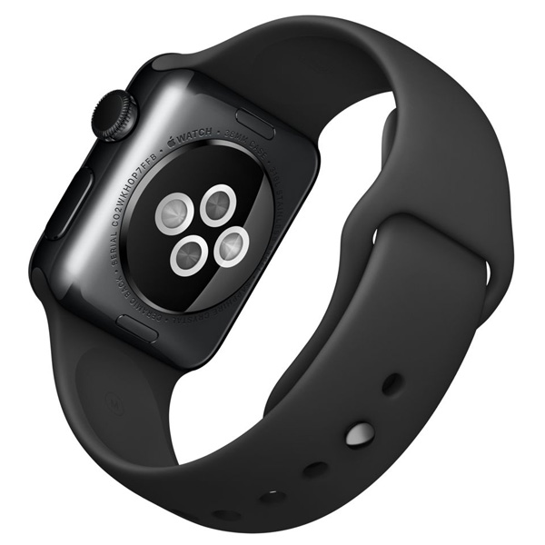 آلبوم ساعت اپل Apple Watch Watch Black Stainless Steel Case with Black Sport Band 38mm، آلبوم ساعت اپل بدنه استیل مشکی بند اسپرت مشکی 38 میلیمتر
