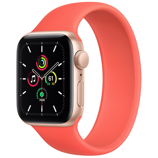 تصاویر ساعت اپل اس ای جی پی اس بدنه آلومینیم طلایی و بند سولو لوپ صورتی، تصاویر Apple Watch SE GPS Gold Aluminum Case with Pink Citrus Solo Loop