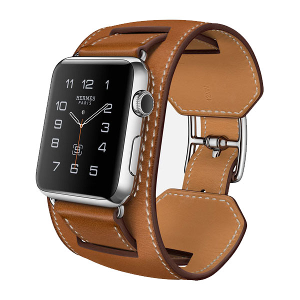 ویدیو ساعت اپل هرمس دستبندی 42 میلیمتر بدنه استیل و بند چرمی فاو بارنیا، ویدیو Apple Watch Hermes Cuff 42mm Brown Fauve Barenia Leather Band
