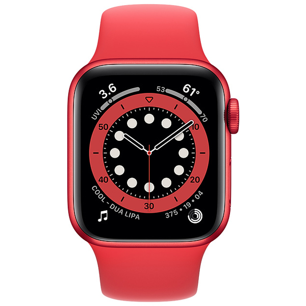 عکس ساعت اپل سری 6 جی پی اس Apple Watch Series 6 GPS RED Aluminum Case with RED Sport Band 44mm، عکس ساعت اپل سری 6 جی پی اس بدنه آلومینیم قرمز و بند اسپرت قرمز 44 میلیمتر