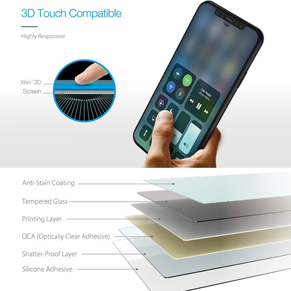 عکس iPhone X Just Mobile Xkin 3D Tempered Glass، عکس آیفون ایکس جاست موبایل مدل Xkin 3D