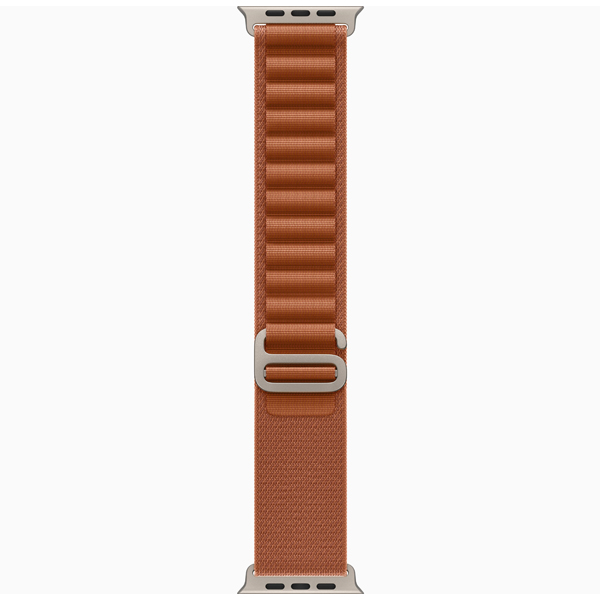 آلبوم ساعت اپل اولترا 3 بدنه تیتانیوم نچرال و بند آلپاین تراکوتا، آلبوم Apple Watch Ultra 3 Natural Titanium Case with Terra Cotta Alpine Loop