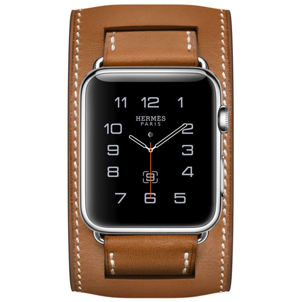 آلبوم ساعت اپل هرمس دستبندی 42 میلیمتر بدنه استیل و بند چرمی فاو بارنیا، آلبوم Apple Watch Hermes Cuff 42mm Brown Fauve Barenia Leather Band