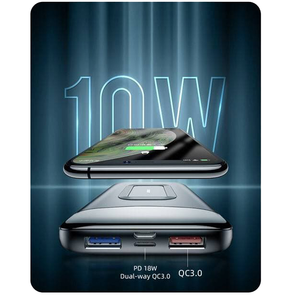 آلبوم پاوربانک بیسیم 10000 میلی آمپر جوی روم مدل D-QP189، آلبوم Joyroom Power Bank wireless & PD 10000 mAh D-QP189
