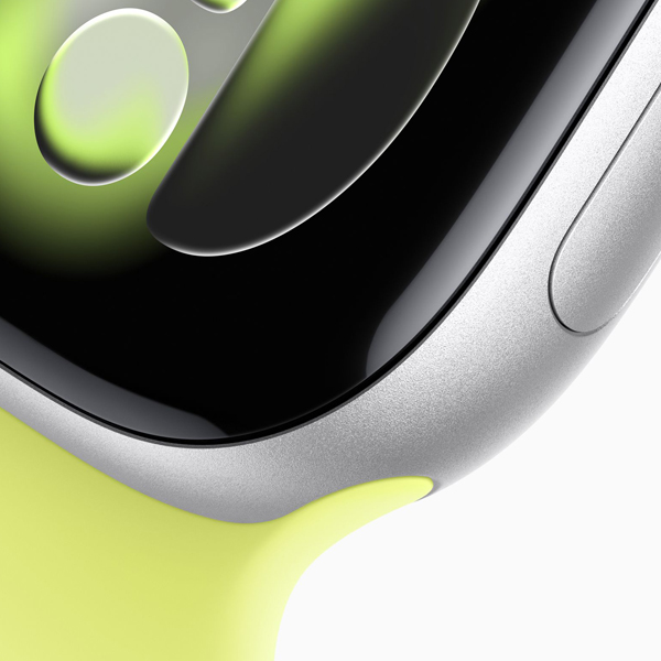 آلبوم ساعت اپل سری 11 Apple Watch Series 11 Silver Aluminum Case with Neon Yellow Band 42mm، آلبوم ساعت اپل سری 11 نقره ای و بند اسپرت زرد 42 میلیمتر