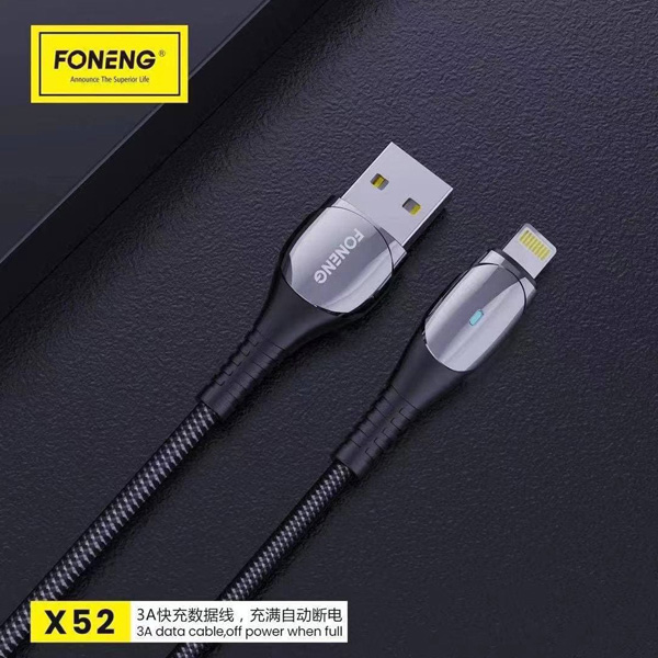 ویدیو Foneng X52 Lightning to USB cable، ویدیو کابل شارژ لایتنینگ به یو اس بی فوننگ مدل X52