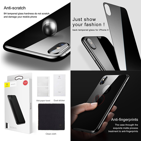 ویدیو iPhone X Full Back Cover Tempered Glass Black، ویدیو گلس پشت آیفون ایکس مشکی