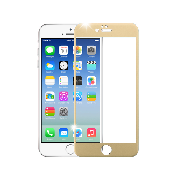 تصاویر محافظ صفحه نمایش ضد ضربه طلایی رنگ آیفون 6 و 6 اس، تصاویر iPhone 6S/6 Tempered Glass Screen Protector Gold