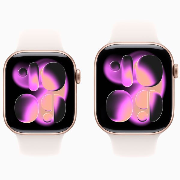 گالری ساعت اپل سری 11 رزگلد و بند اسپرت رژگونه روشن 42 میلیمتر، گالری Apple Watch Series 11 Rose Gold Aluminum Case with Light Blush Band 42mm
