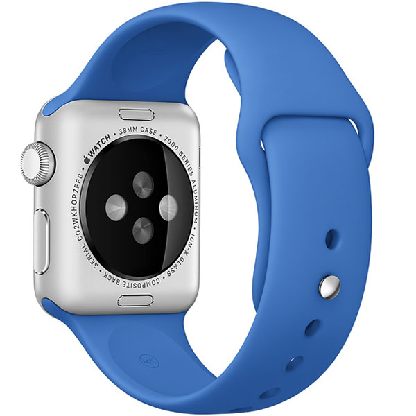 عکس ساعت اپل Apple Watch Watch Silver Aluminum Case with Royal Blue Sport Band 42mm، عکس ساعت اپل بدنه آلومینیوم نقره ای بند اسپرت آبی رویال 42 میلیمتر