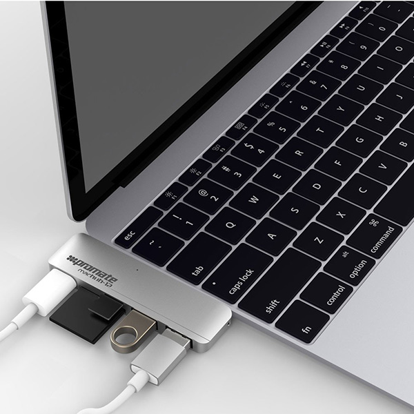 ویدیو هاب USB-C دارای 5 پورت ، پرومیت مدل MacHub-12، ویدیو USB-C Hub High-Speed 5-in-1 USB 3.1 Promate MacHub-12