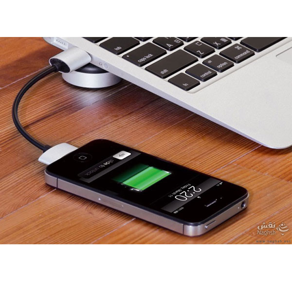 عکس Just Mobile USB Cable 30-Pin AluCable Mini، عکس کابل 30-پین به یو اس بی جاست موبایل آلوکابل مینی