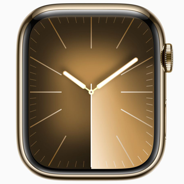 گالری ساعت اپل سری 9 سلولار Apple Watch Series 9 Cellular Gold Stainless Steel Case with Gold Milanese Loop 45mm، گالری ساعت اپل سری 9 سلولار بدنه استیل طلایی و بند استیل میلان طلایی 45 میلیمتر