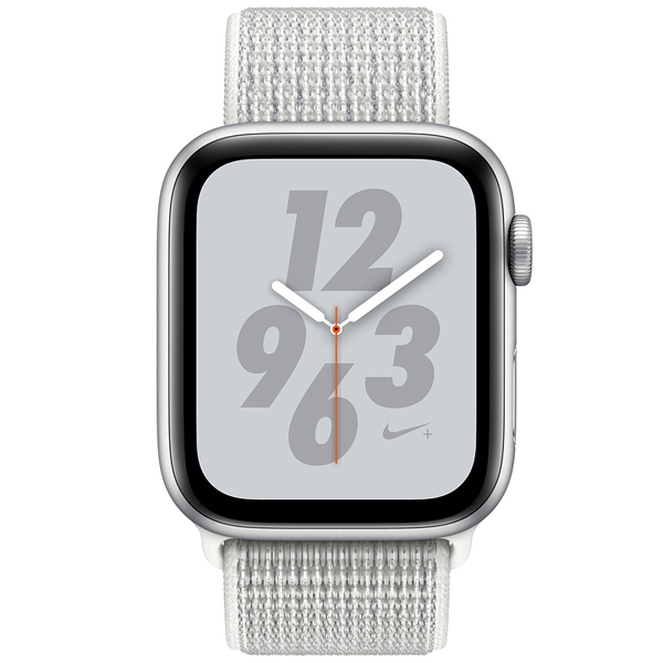 عکس ساعت اپل سری 4 نایکی پلاس Apple Watch Series 4 Nike+ Cellular Silver Aluminum Case with Summit White Nike Sport Loop 44mm، عکس ساعت اپل سری 4 نایکی پلاس سلولار بدنه آلومینیوم نقره ای و بند سفید مجلسی اسپرت 44 میلیمتر