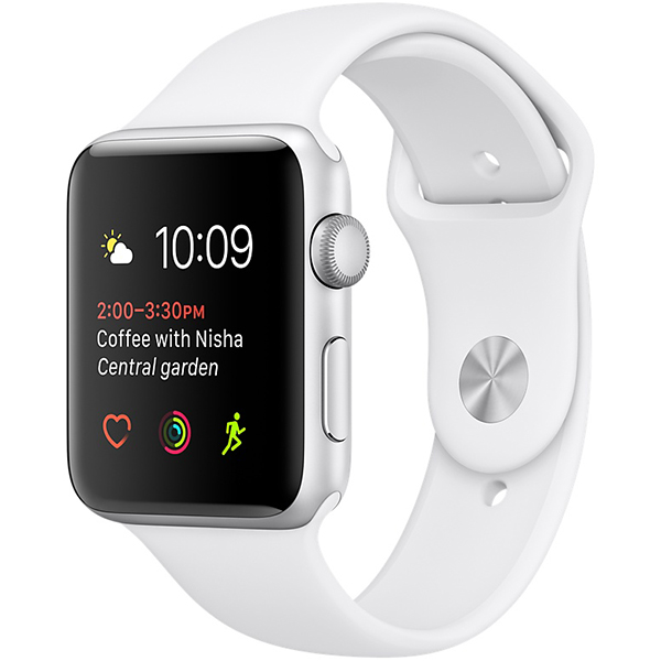 تصاویر ساعت اپل سری 2 بدنه آلومینیوم نقره ای و بند اسپرت سفید 42 میلیمتر، تصاویر Apple Watch Series 2 Silver Aluminum Case with White Sport Band 42 mm