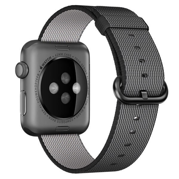 آلبوم ساعت اپل Apple Watch Watch Gray Aluminum Case with Black Woven Nylon 42mm، آلبوم ساعت اپل بدنه آلومینیوم خاکستری بند نایلونی مشکی 42 میلیمتر