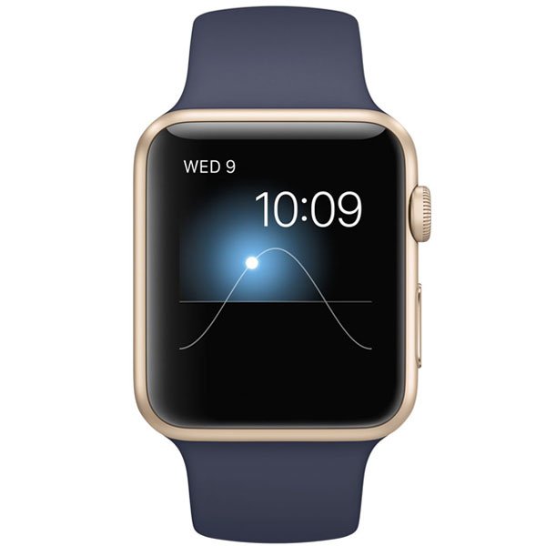 ویدیو ساعت اپل بدنه آلومینیوم طلایی بند اسپرت سرمه ای 42 میلیمتر، ویدیو Apple Watch Watch Gold Aluminum Case Midnight Blue Sport Band 42mm