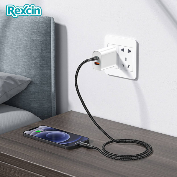 ویدیو کابل شارژ تایپ سی به لایتنینگ رکسین مدل Rex-C018، ویدیو Rexcin USB-C to Lightning Cable Rex-C018
