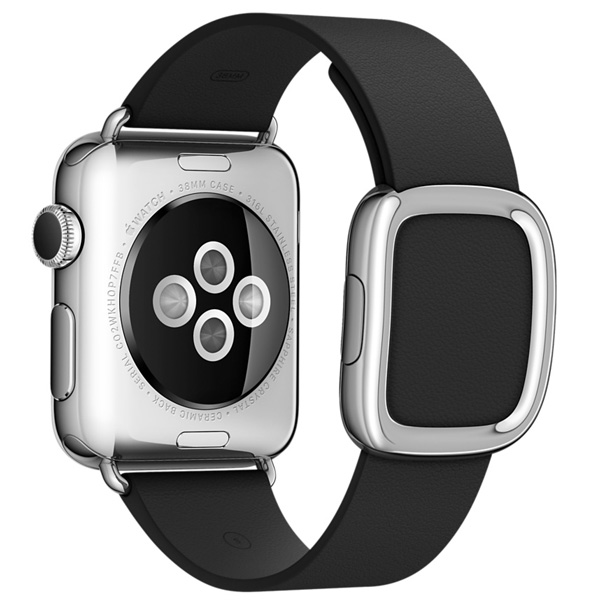 عکس ساعت اپل بدنه استیل بند مشکی سگک مدرن 38 میلیمتر، عکس Apple Watch Watch Stainless Steel Case Black Modern Buckle 38mm