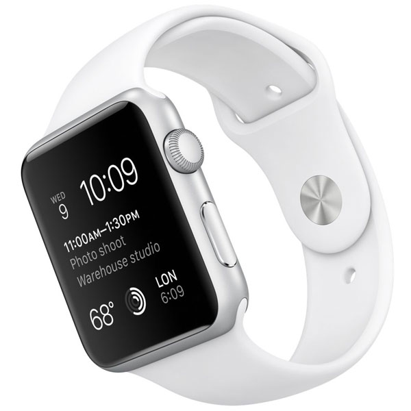 تصاویر ساعت اپل بدنه آلومینیوم نقره ای بند اسپرت سفید 42 میلیمتر، تصاویر Apple Watch Watch Silver Aluminum Case White Sport Band 42mm