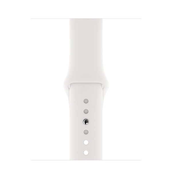 آلبوم ساعت اپل سری 5 جی پی اس بدنه آلومینیوم نقره ای و بند اسپرت سفید 40 میلیمتر، آلبوم Apple Watch Series 5 GPS Silver Aluminum Case with White Sport Band 40 mm