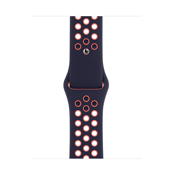 آلبوم ساعت اپل سری 6 نایکی Apple Watch Series 6 Nike Silver Aluminum Case with Blue Black/Bright Mango Nike Sport Band 40mm، آلبوم ساعت اپل سری 6 نایکی بدنه آلومینیم نقره ای و بند نایکی سورمه ای و نارنجی 40 میلیمتر