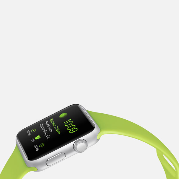 عکس ساعت اپل Apple Watch Watch Silver Aluminum Case Green Sport Band 38mm، عکس ساعت اپل بدنه آلومینیوم نقره ای بند اسپرت سبز 38 میلیمتر