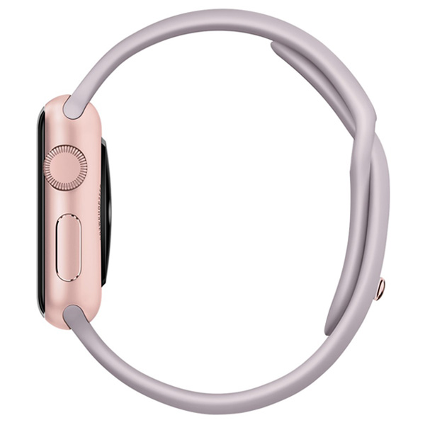 عکس ساعت اپل بدنه آلومینیوم رزگلد بند اسپرت یاسی 38 میلیمتر، عکس Apple Watch Watch Rose Gold Aluminum Case Lavender Sport Band 38mm