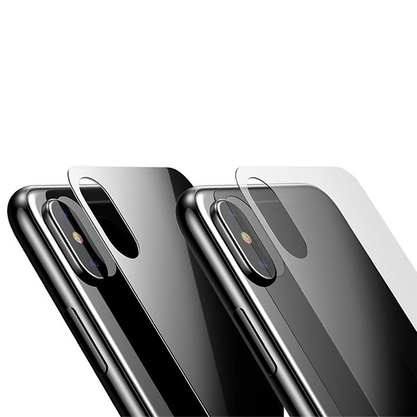 عکس iPhone X Full Back Cover Tempered Glass Black، عکس گلس پشت آیفون ایکس مشکی