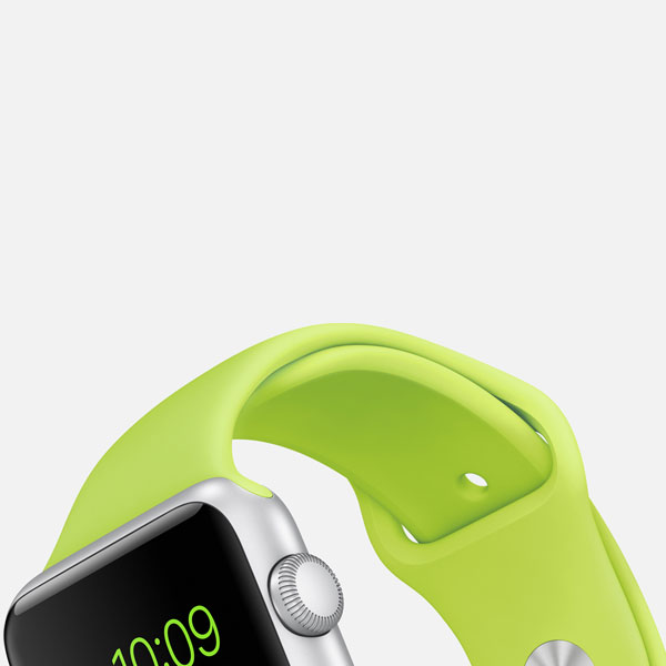 آلبوم ساعت اپل Apple Watch Watch Silver Aluminum Case Green Sport Band 38mm، آلبوم ساعت اپل بدنه آلومینیوم نقره ای بند اسپرت سبز 38 میلیمتر