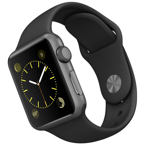 تصاویر ساعت اپل بدنه آلومینیوم خاکستری بند اسپرت مشکی 38 میلیمتر، تصاویر Apple Watch Watch Gray Aluminum Case Black Sport Band 38mm