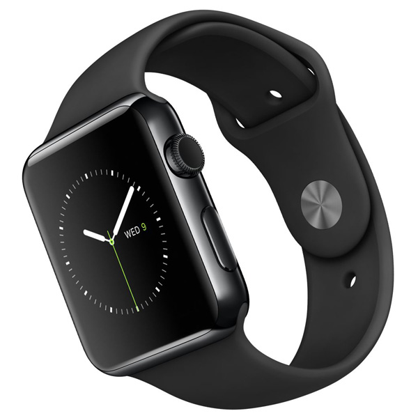 تصاویر ساعت اپل بدنه استیل مشکی بند اسپرت مشکی 42 میلیمتر، تصاویر Apple Watch Watch Black Stainless Steel Case with Black Sport Band 42mm