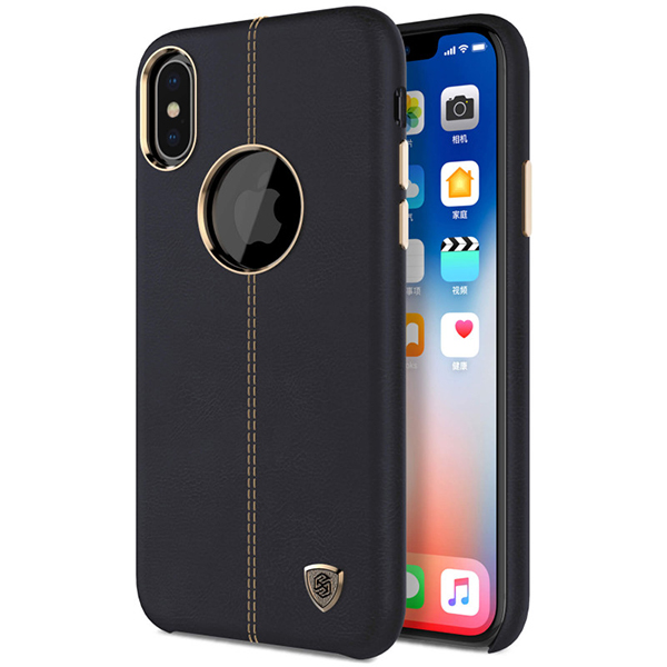 عکس قاب چرمی نیلکین مدل Englon مناسب برای آیفون XS و X رنگ مشکی، عکس iPhone XS/X Case Nillkin Englon Leather Cover case Black