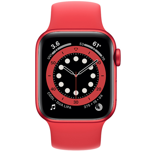 عکس ساعت اپل سری 6 جی پی اس Apple Watch Series 6 GPS RED Aluminum Case with RED Sport Band 40mm، عکس ساعت اپل سری 6 جی پی اس بدنه آلومینیم قرمز و بند اسپرت قرمز 40 میلیمتر