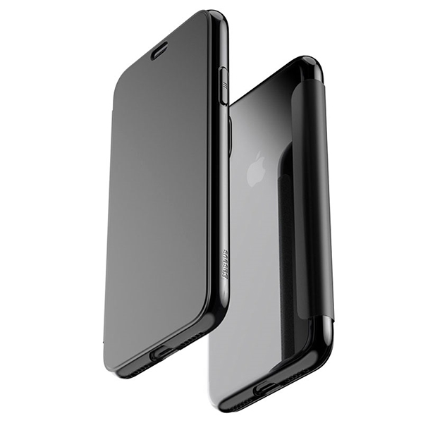 ویدیو قاب لمسی بیسوس دارای محافظ صفحه مناسب برای آیفون X و XS، ویدیو Baseus Flip Touchable Case For iPhone X Tempered Glass Cover